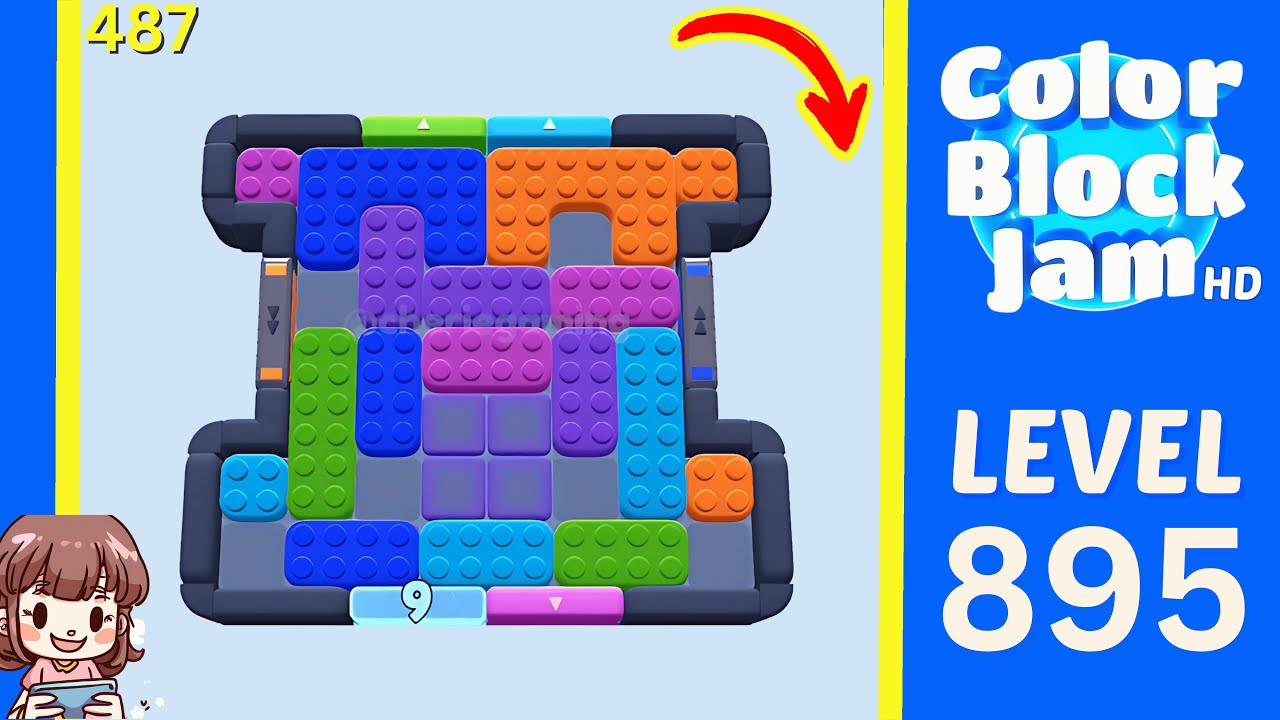 Color Block Jam Level 487 (895) Solution Walkthrough