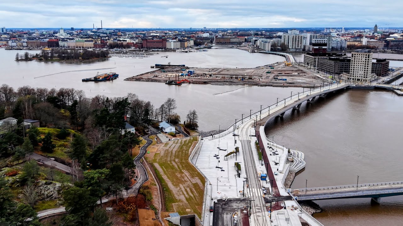 Helsinki 4 Bridges (Hakaniemi, Merihaka, Finken and Kruunuvuori), November 2025, DJI Mini 5 Pro