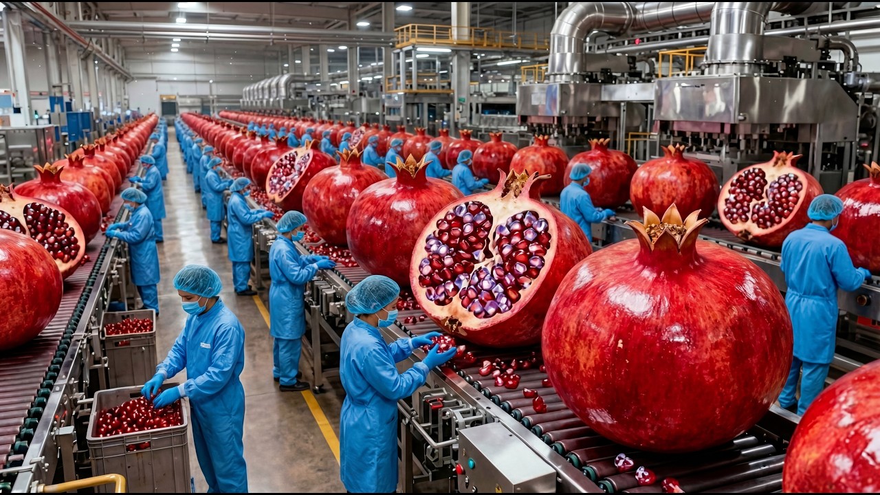 Inside a Modern Pomegranate Juice Factory | How Pomegranate Juice Is Made