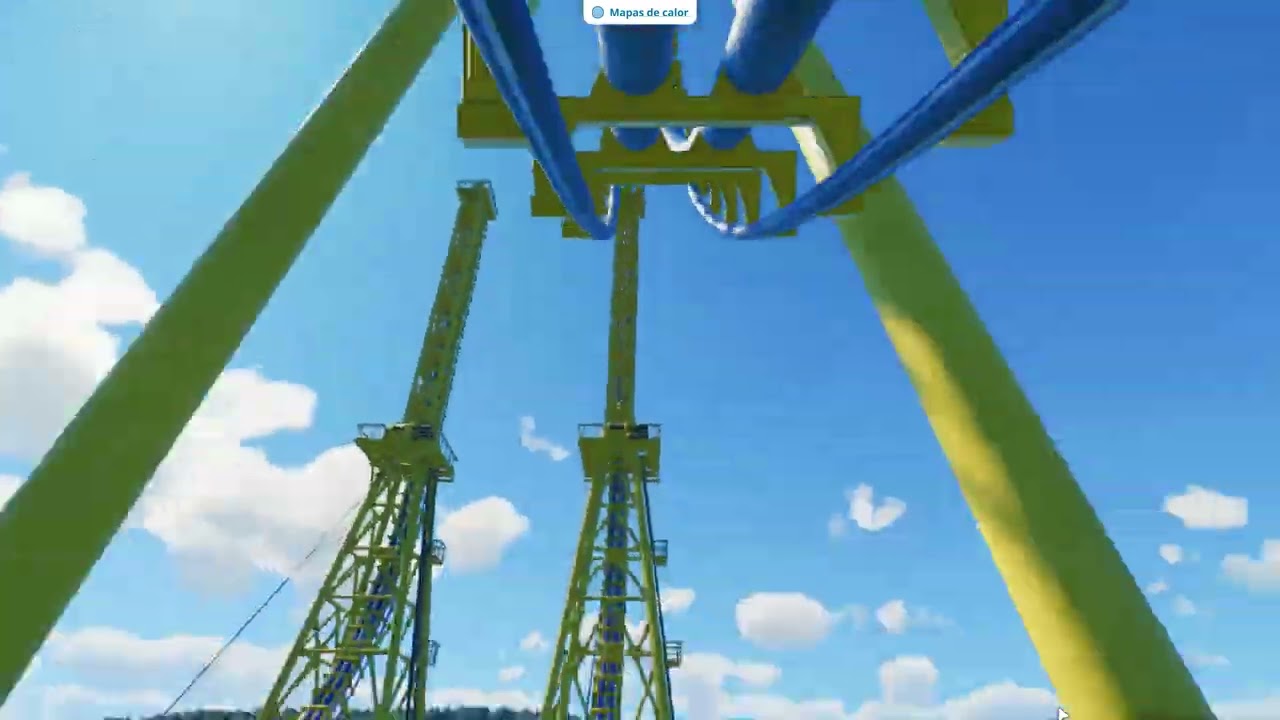 Stunt Fall (Warner Madrid) -  Montaña Rusa Recreada en Planet Coaster 2 🎢