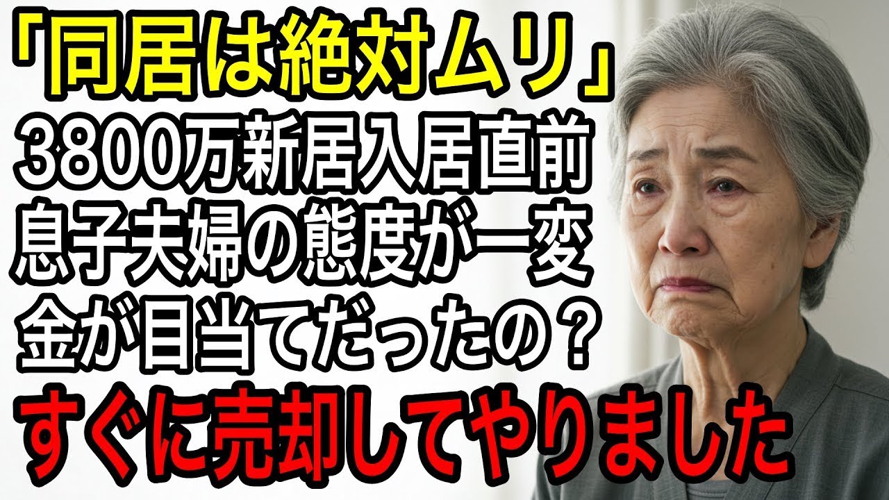 「老人ホームに行け」看取るから同居しようと3800万円で建てた新居なのに入居前日に裏切った息子夫婦。仕返しに売却したら予想外の展開に…