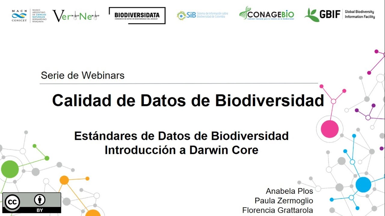 Serie de webinars Calidad de datos de biodiversidad - Estándares, Darwin Core y Darwin Core Archive