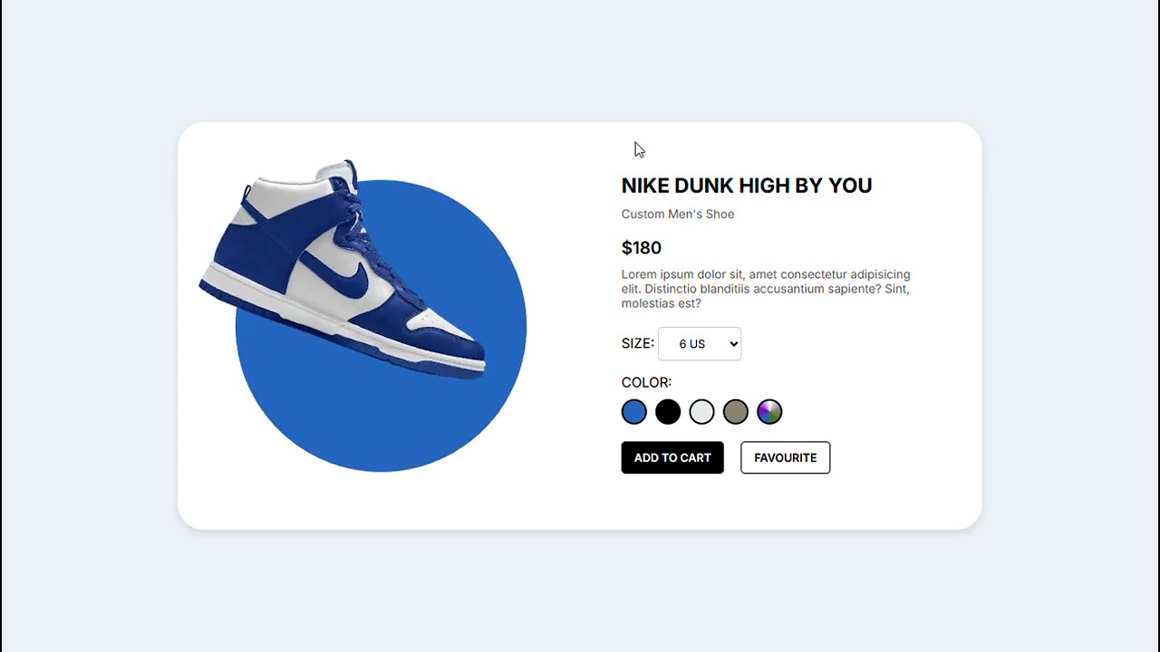🔥 Responsive Shoe Product Card Using HTML, CSS & JavaScript | Stylish UI Design for E-commerce 💥