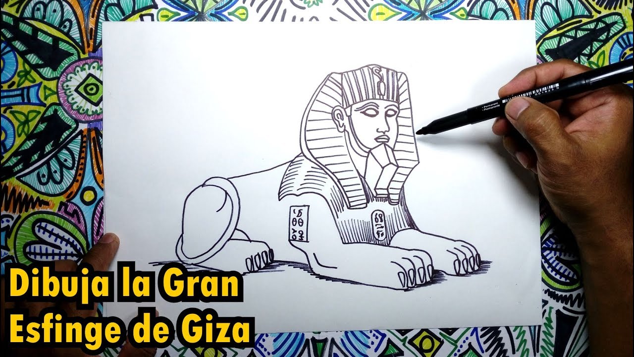 Dibuja la Gran Esfinge de Giza en Egipto