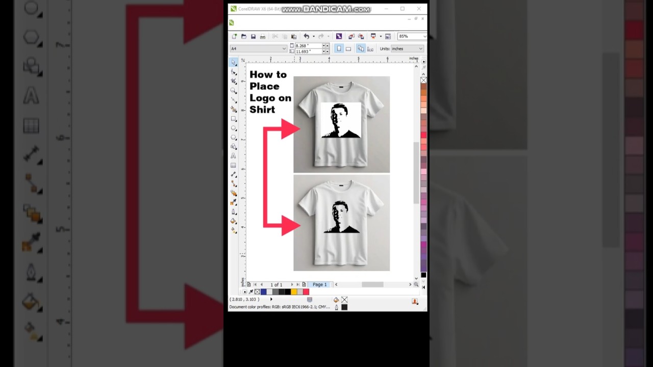 The Best Way to Place a Design into a shirt #coreldraw #shorts #art