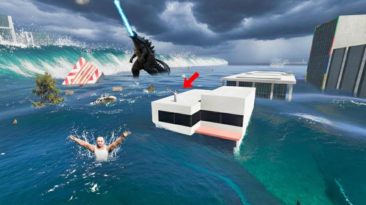 😱Franklin & Grandfather Stuck in Tsunami | Indian Bike Driving 3D