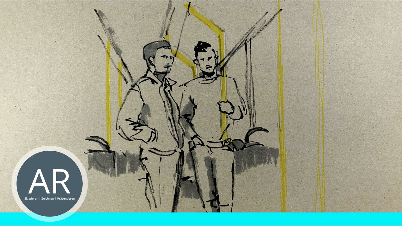 Urban Sketching. Menschen zeichnen. Figuren schnell zeichnen lernen. Bewerbungsmappe Illustration