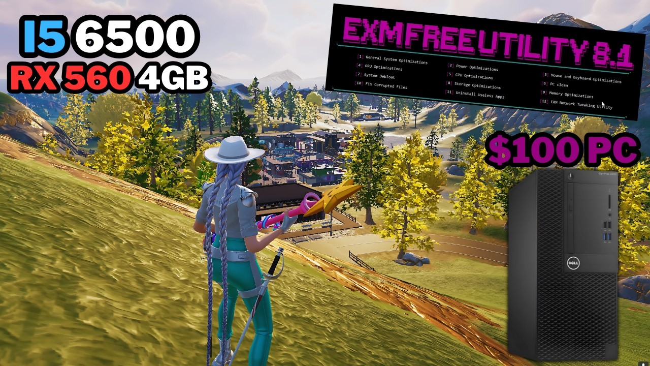 New Fortnite Season On A $100 Dell OptiPlex PC | EXM 8.1 Free Tweaks | i5 6500 + RX 560 | FPS Test