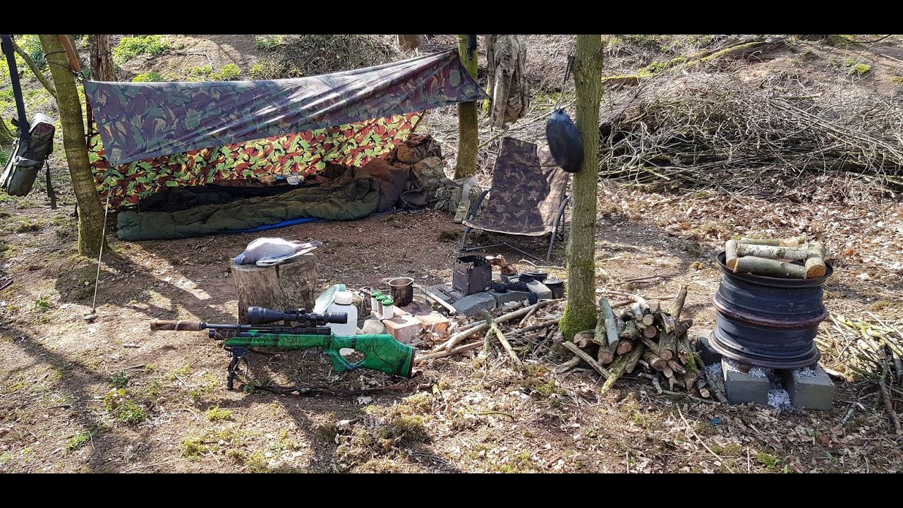 3 Day Bushcraft & Air Rifle Hunting - Trail Cam, Scope Cam & Swedish Fire Torch