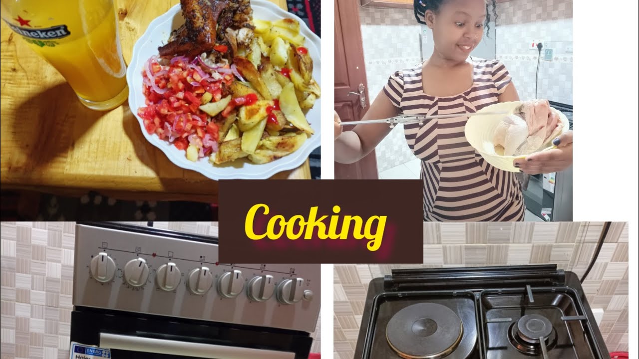 Baked chicken in an oven 😋/Haier cooker review/making Kenyan kachumbari