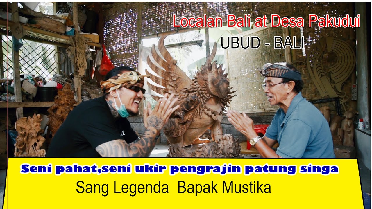 LOCALAN BALI AT DESA PAKUDUI art artis from Bapak Mustika//pengrajin patung singa//Legenda Bali