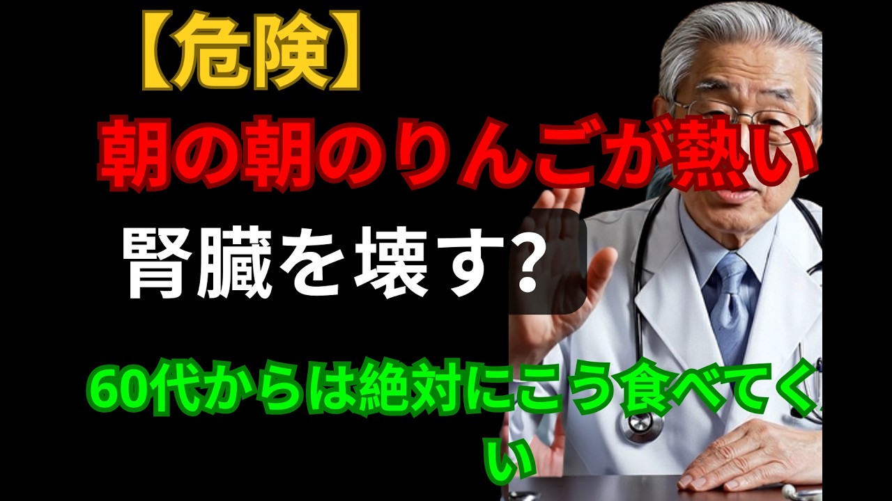 【危険】朝のりんごが腎臓を壊す？60代からは絶対にこう食べてください