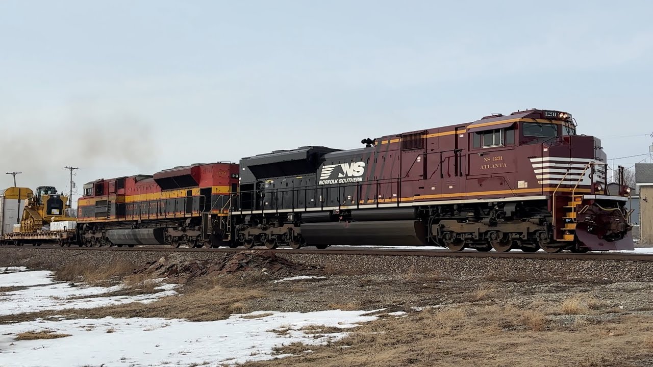 NS 1231 (Atlanta) with KCS power and a wide load 2/12/26