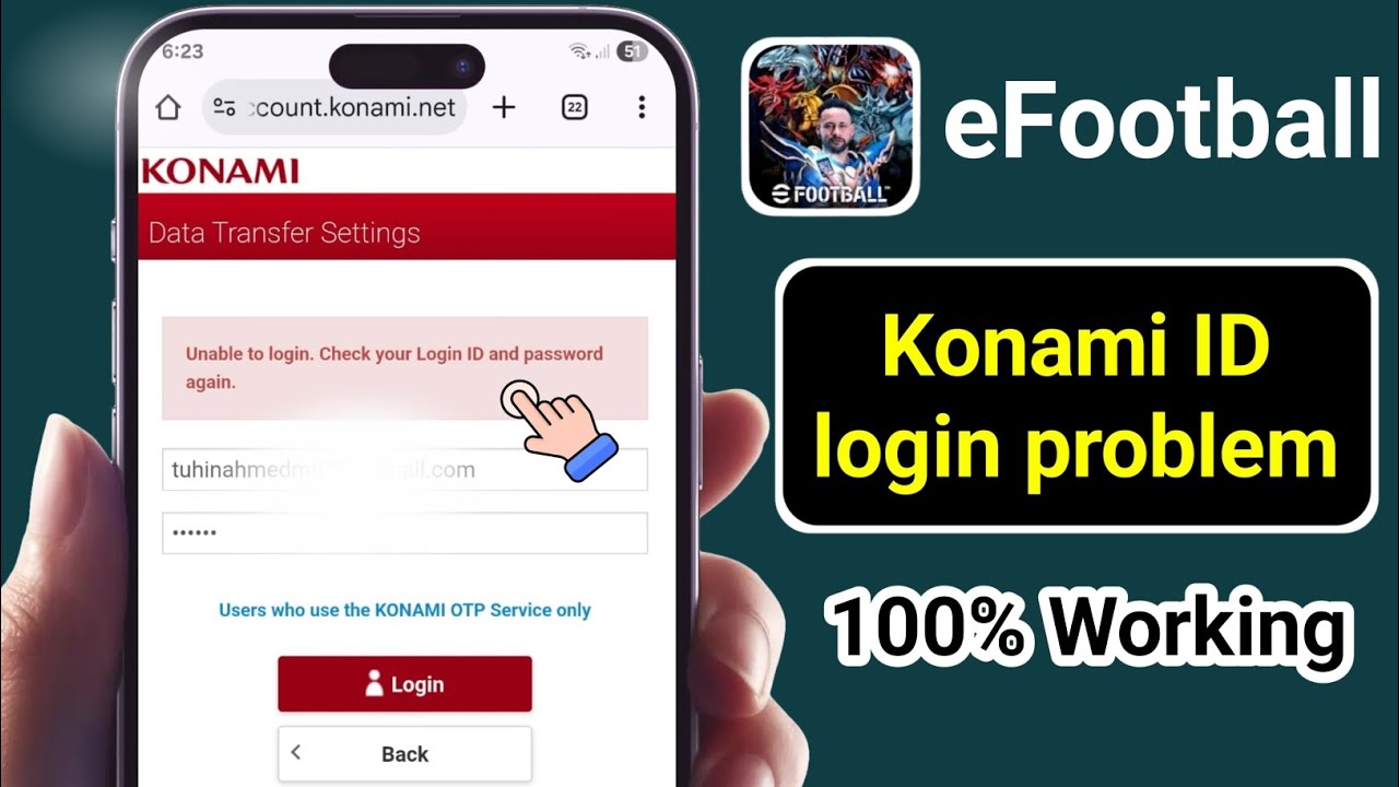 How to solve konami id login problem | efootball 2026 Konami id login problem 2026