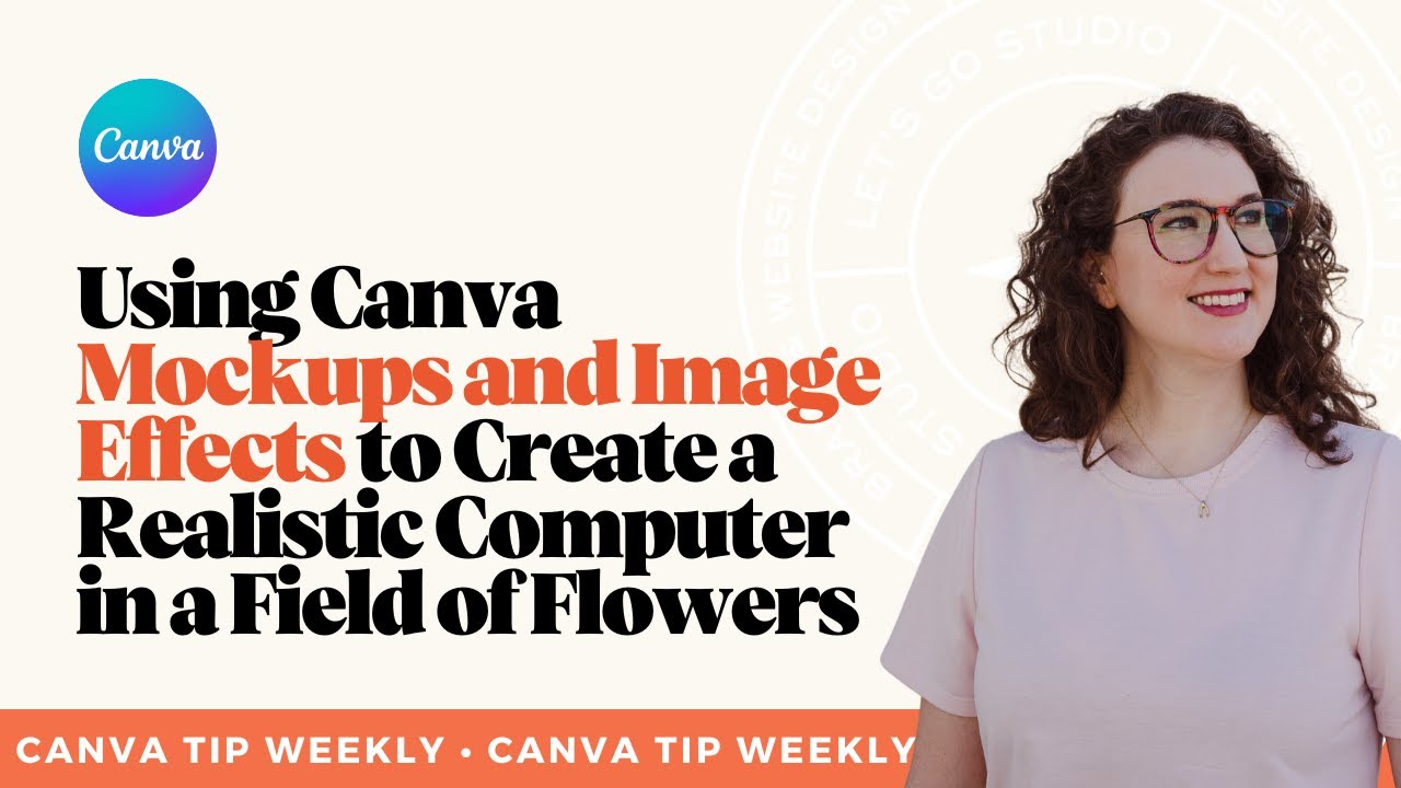 Using Canva Mockups and Image Effects to Create a Realistic Computer in a Field of Flowers