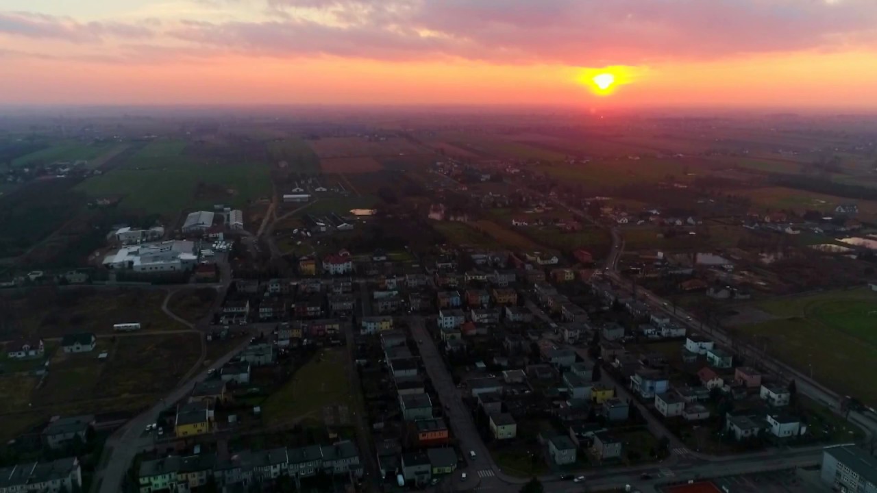 Grudniowy zachód słońca  Aleksandrów  Kujawski 13.12.2017