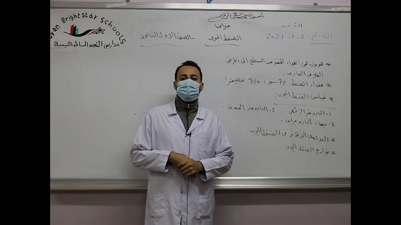 مادة الجغرافيا للصف الأول الثانوي /   درس الضغط الجوي