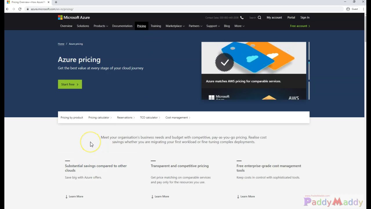 learn azure price calculator and Cost Estimate for your Azure Project
