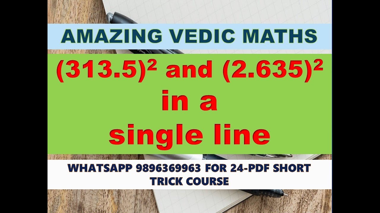 Vedic Trick to Square LARGE DECIMALS in a Single Line