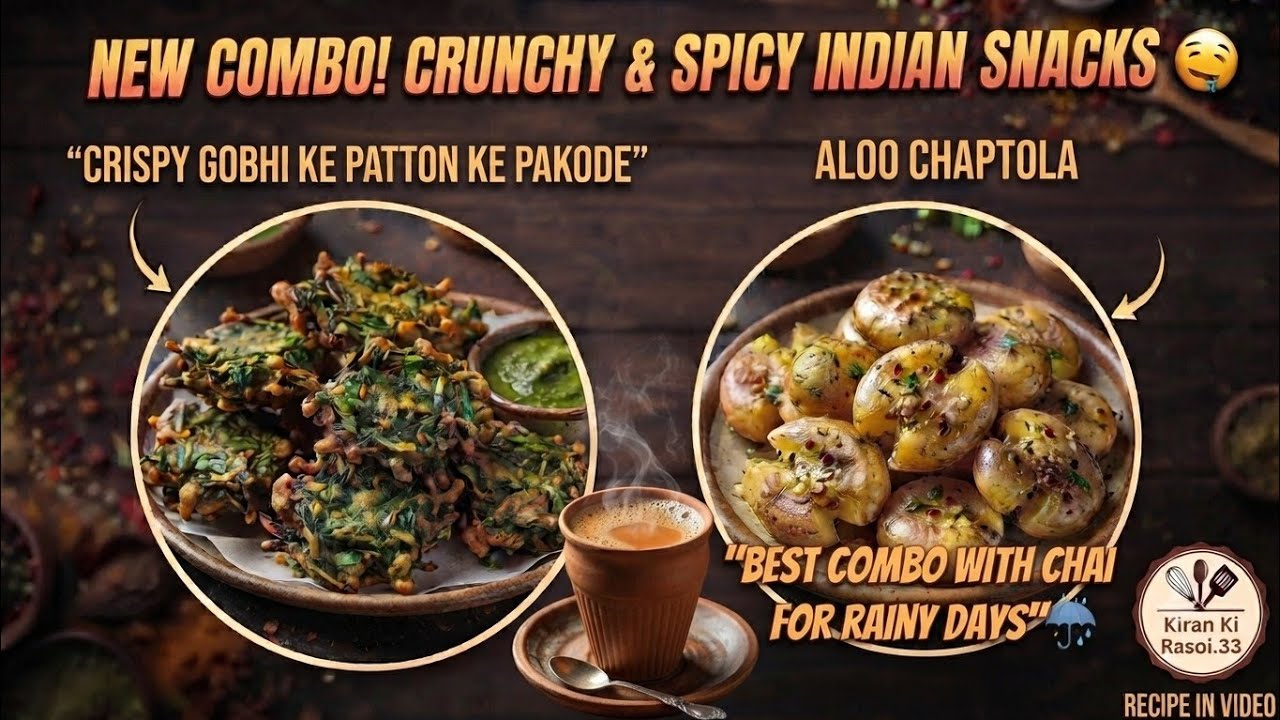 Aloo Chaptola and gobhi ke patto ke vade