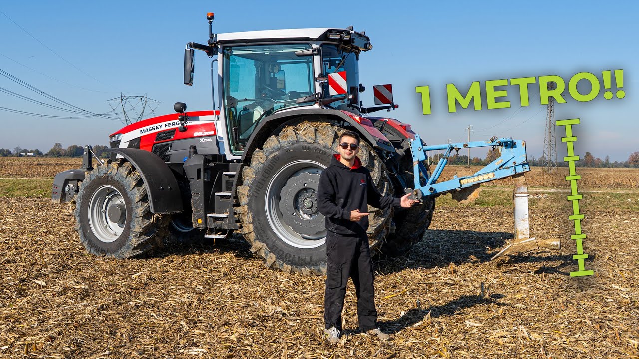 IN CAMPO CON IL MASSEY FERGUSON 8S 305 XTra a UN METRO DI PROFONDITÀ! - TractorVlog #75
