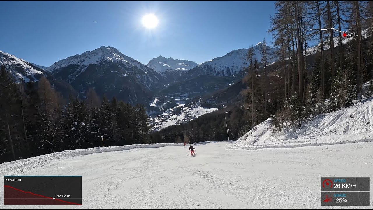 Зёльден - спуск по чёрным трассам 14, 20 и 22