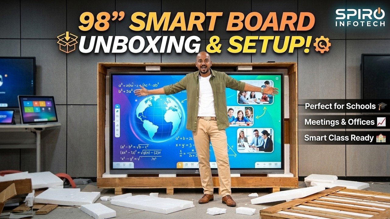 98 Inch Smart Board Unboxing 😲 | Smart Class Setup Demo | School & Office Use | Spiro Infotech