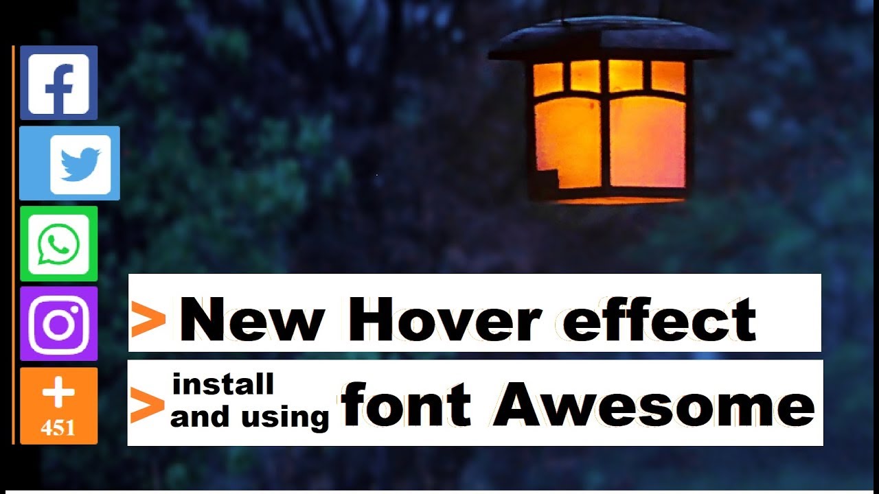Hover Effect | install and Using font Awesome