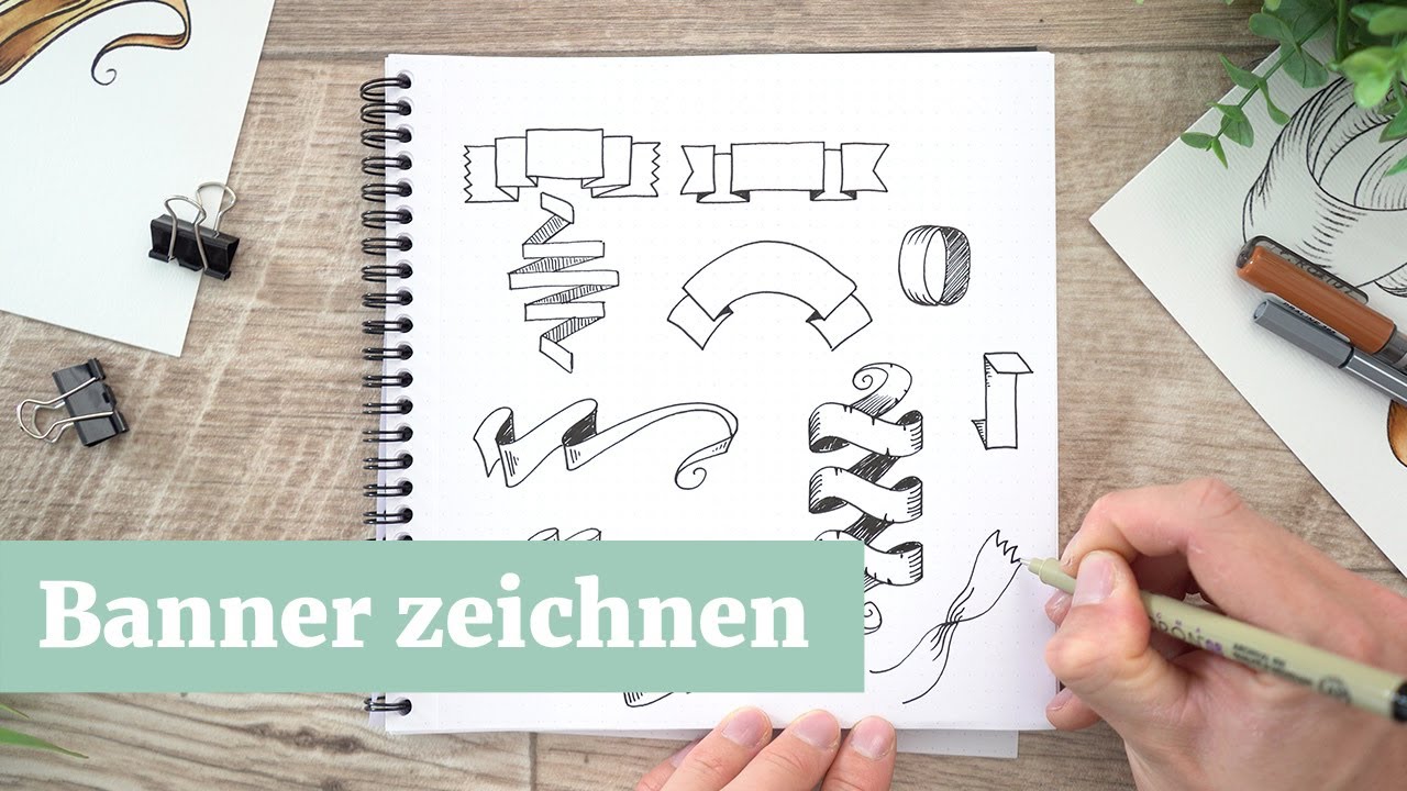 Banner zeichnen (Schritt für Schritt) - 4 starke Techniken! 🏁