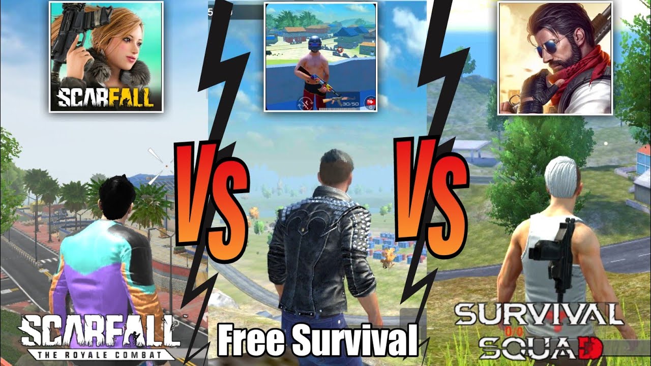 Scarfall Vs Free Survival Fire Battleground Vs Survival Squad Competition | Gameplay Testing