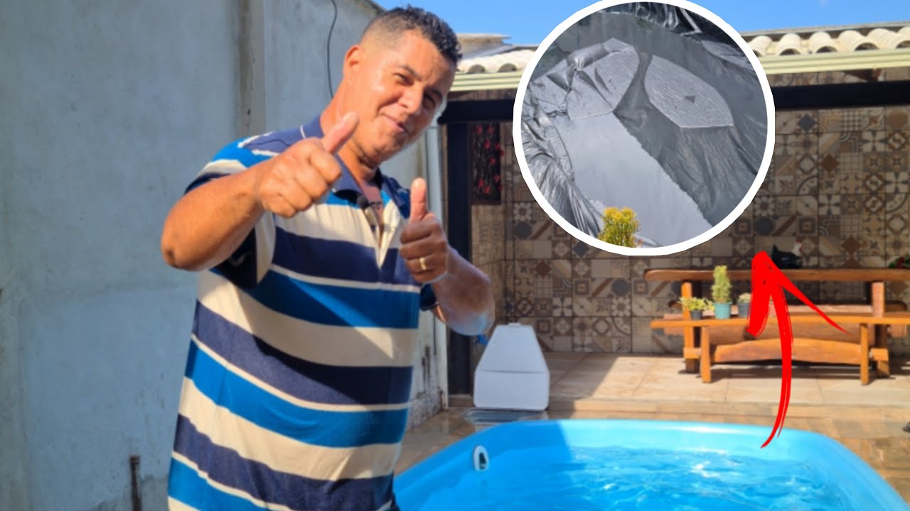 Aquecendo piscina com plástico preto ! Funciona? Fazendo teste!!