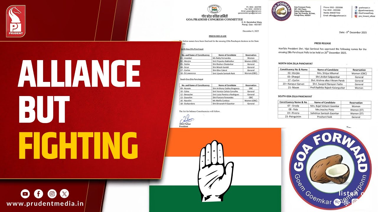 Congress&ndash;Goa Forward Forge Alliance For ZP Polls;&nbsp;RGP&nbsp;out