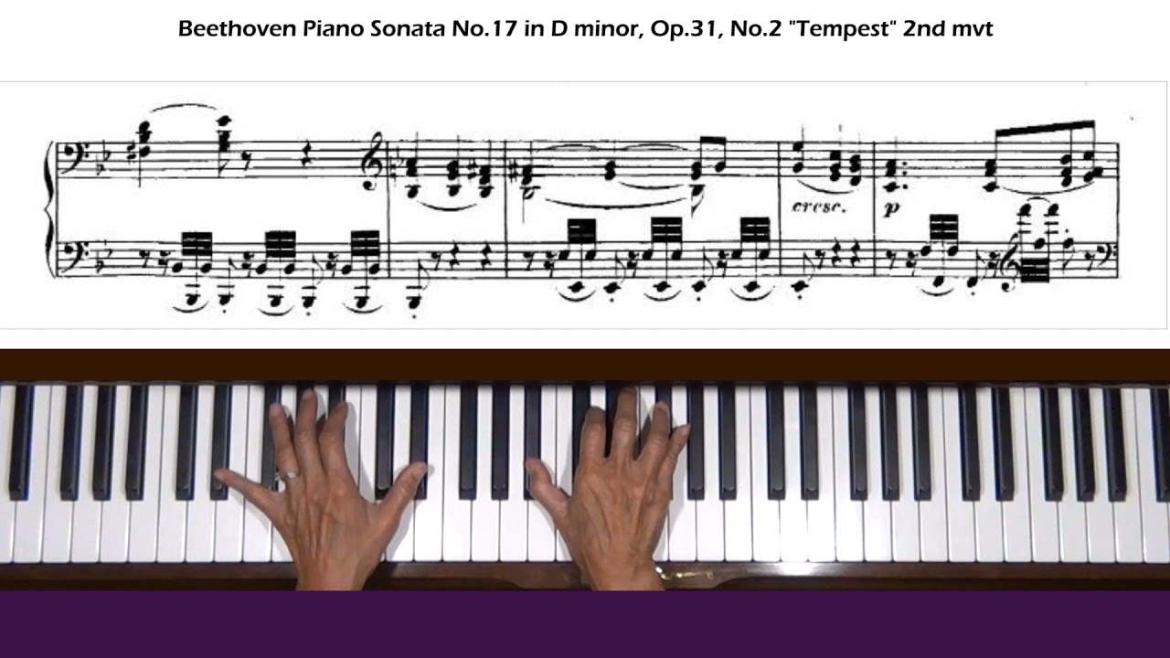 Beethoven Sonata No.17 Op. 31, No. 2 Tempest Adagio mvt Piano Tutorial