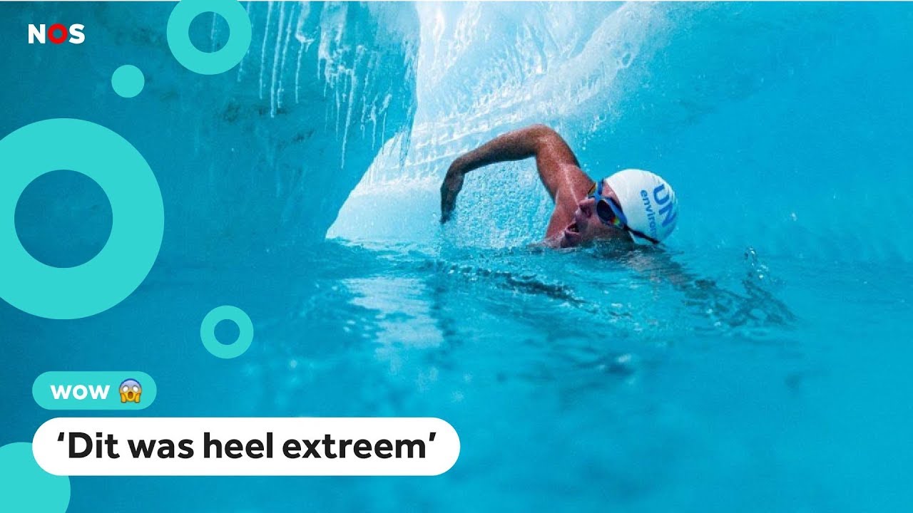 Lewis zwemt (als eerste persoon ooit) onder smeltende ijskap