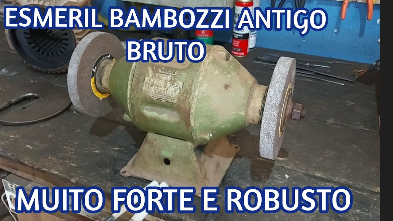 ESMERIL BAMBOZZI ANTIGO: Passei de fio de Cobre pra fio de Alumínio, veja o resultado