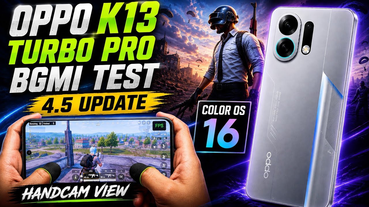 🔥 OPPO K13 Turbo Pro BGMI Test ColorOS 16 | 4.5 Update 120 FPS ⚡