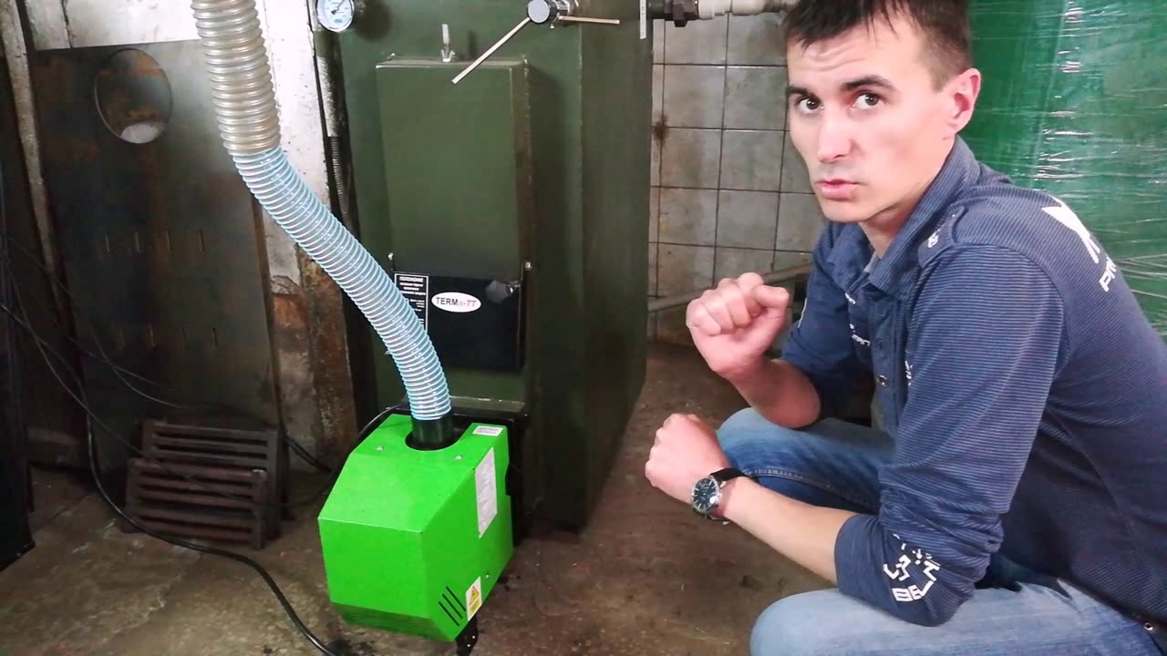 Установка пеллетной горелки в шахтный котел