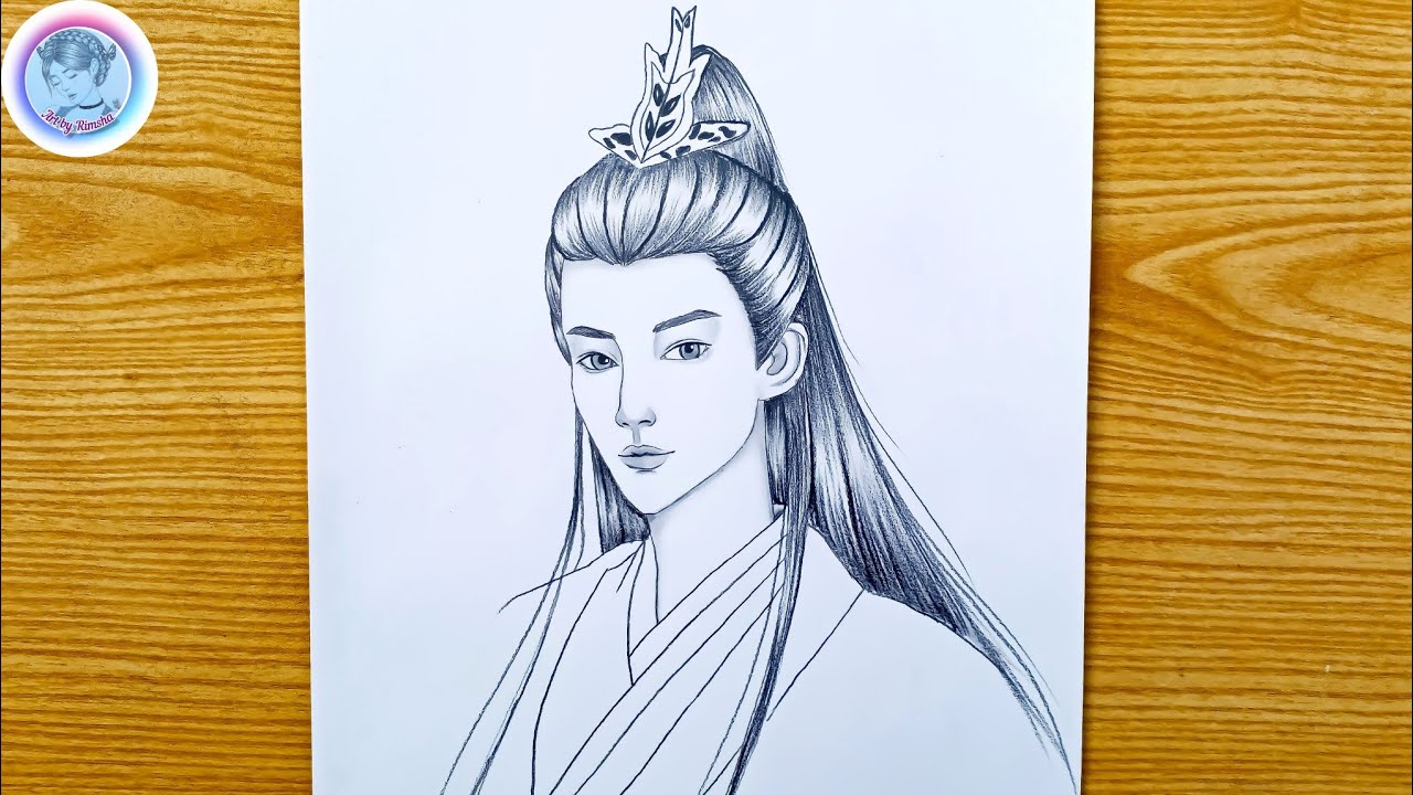 How to draw a Chinese boy in a traditional look||Chinese drawing||Chinese boy drawing-pencil sketch