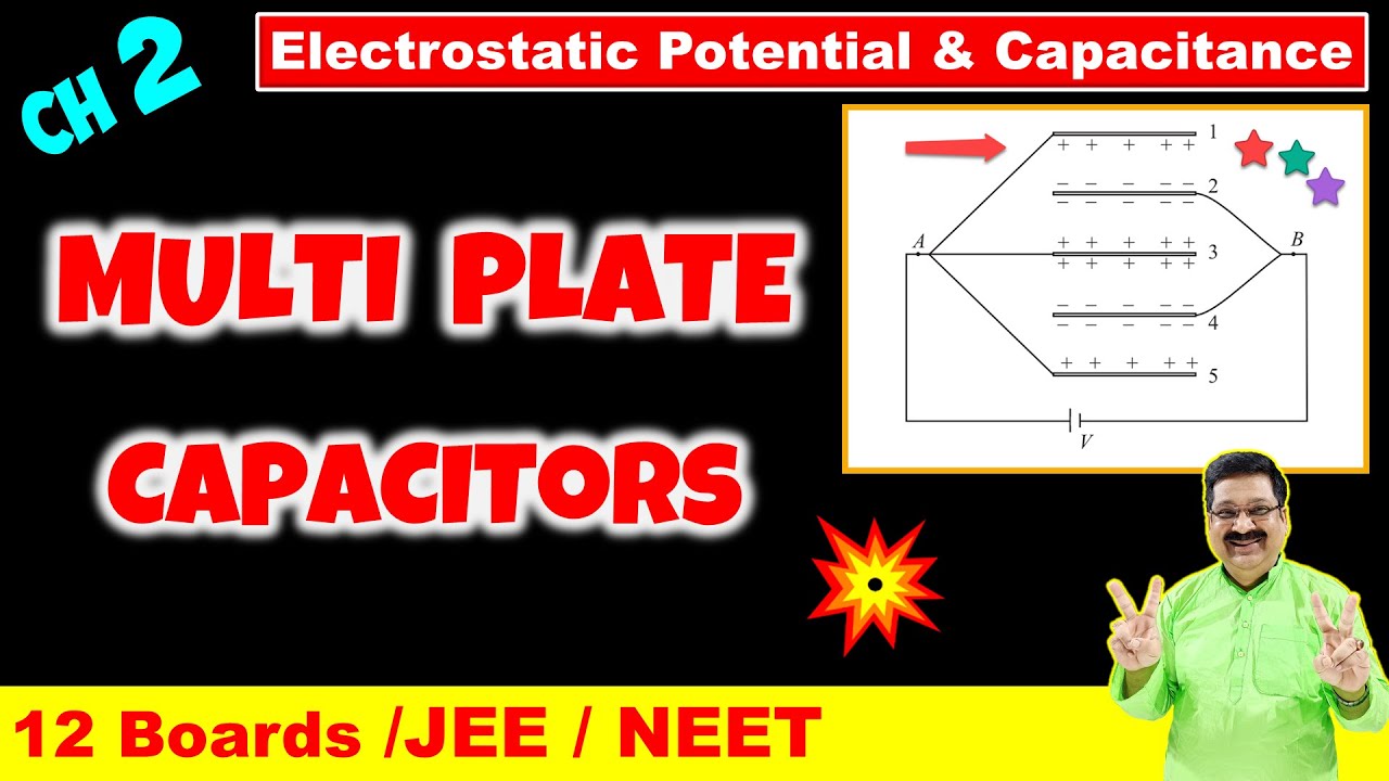#29 Multi Plate Capacitors, Electrostatic potential & Capacitance JEE, NEET Class 12 Boards Physics