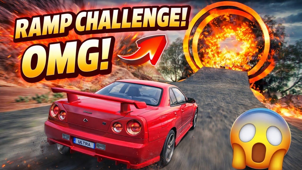 300 KM/H Ramp Jump 😱 Car Survived the Fire Ring?!