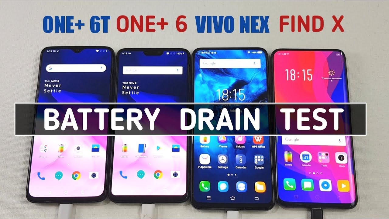 One Plus 6T | One Plus 6 | Vivo Nex | Oppo Find X BATTERY DRAIN TEST | TechTag