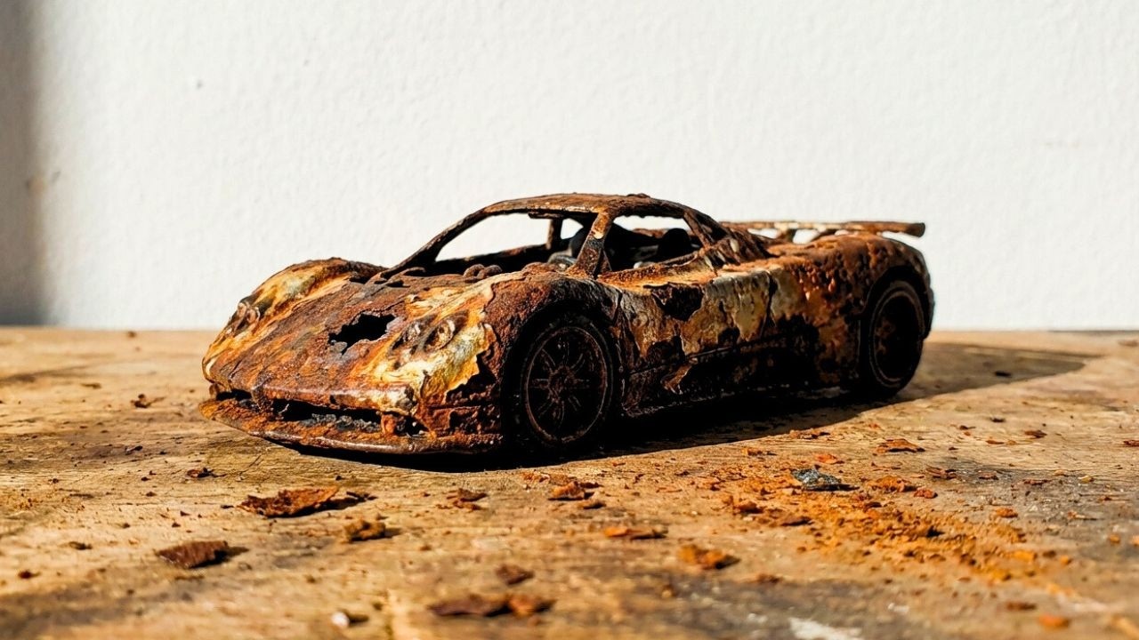 Can This Completely Destroyed Pagani Model Be Saved? Full Deep Red Restoration
