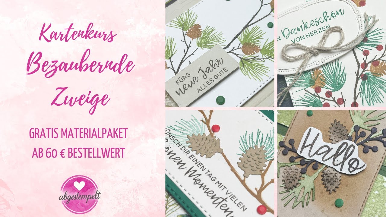 4 Winterkarten basteln | Kartenkurs Zauberhafte Zweige