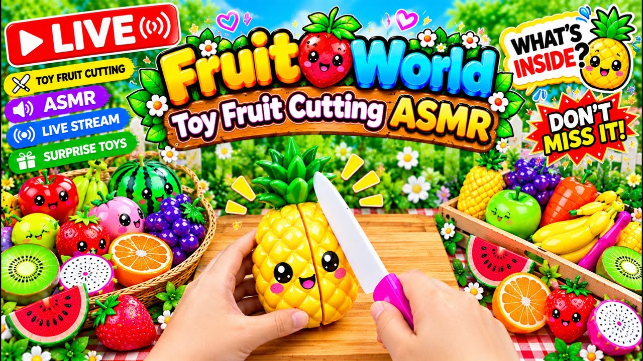 🔴 LIVE | Satisfying Fruit Slicing 🍋🍌🍍 | Relaxing ASMR