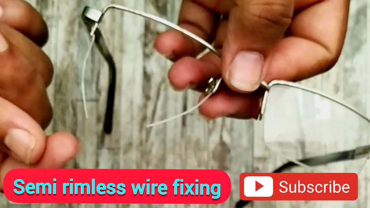 metal half/semi rimless frame | broken wire fix at home | half frame chasma ka wire lagane ka tarika