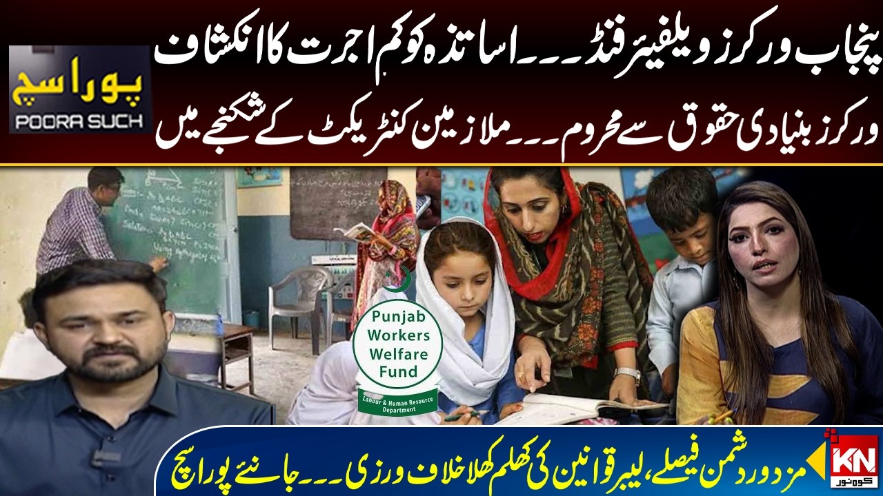 Punjab Workers Welfare Fund wages for teachers revealed | Pura Sach with Fazail Asim | Kohenoor News