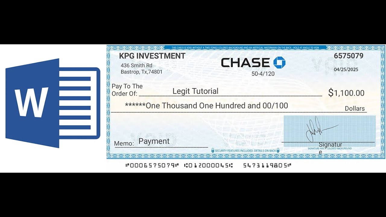 How to Build a Personal Check in Microsoft Word