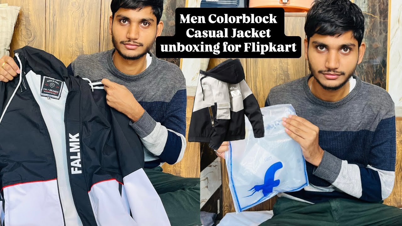Men Colorblock Casual Jacket unboxing for Flipkart #flipkart #unboxing #jacket #viralvideo #viral 