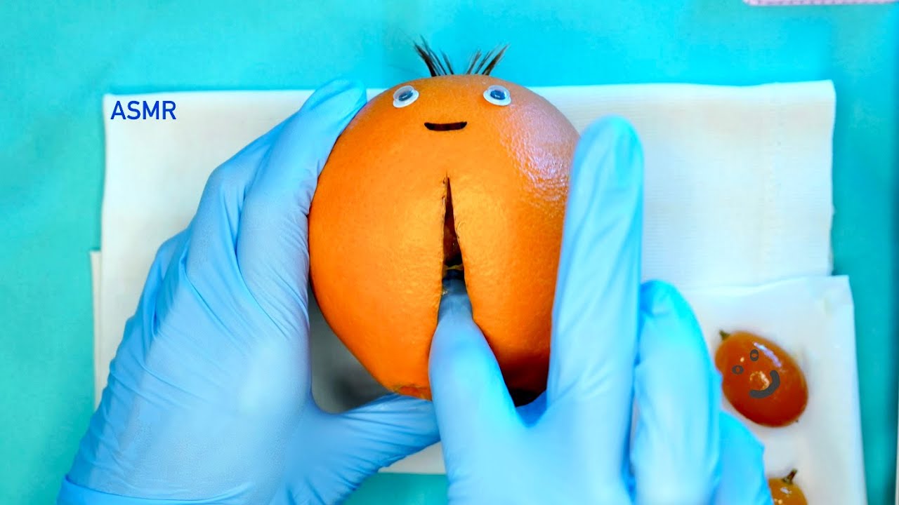 ASMR Orange Gives Birth to Triplets?! Realistic Surgery