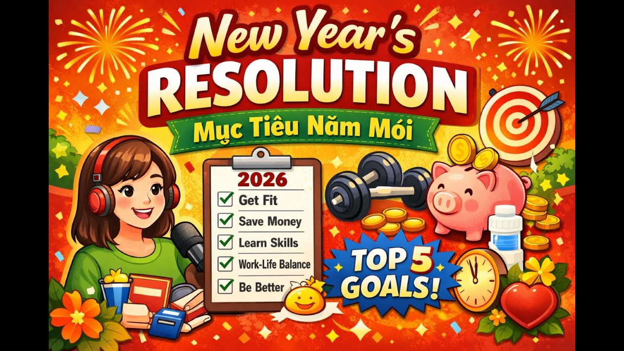 Học tiếng Việt qua podcast (script/pdf) - ep 47: Mục tiêu cho năm mới